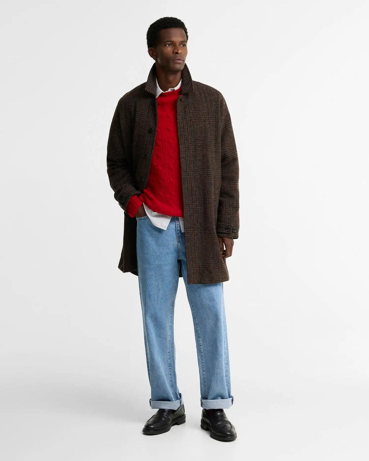 Lorden Check Wool Overcoat
