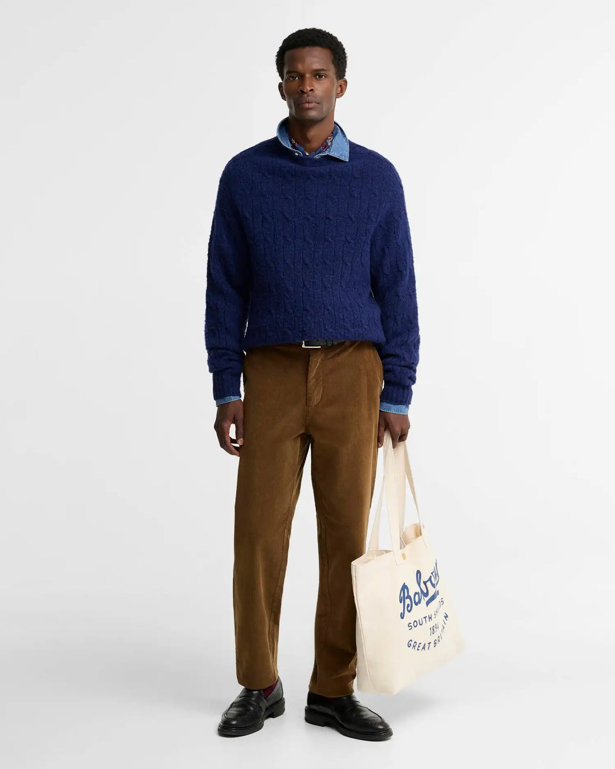 Scottish Made Cable-Knit Wool Crew Neck Jumper