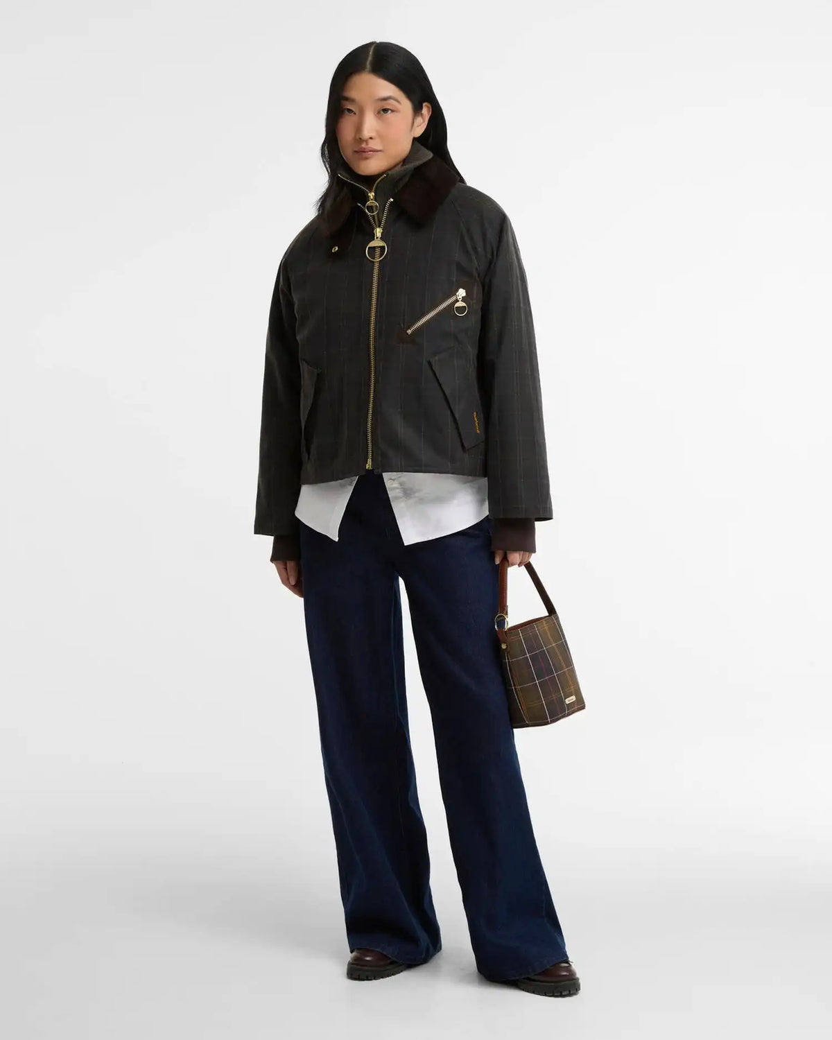 Arlene Checked Waxed Jacket