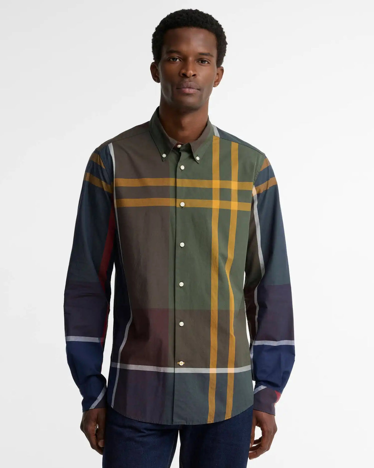 Oversized Tartan Dunoon Tailored Long-Sleeved Shirt