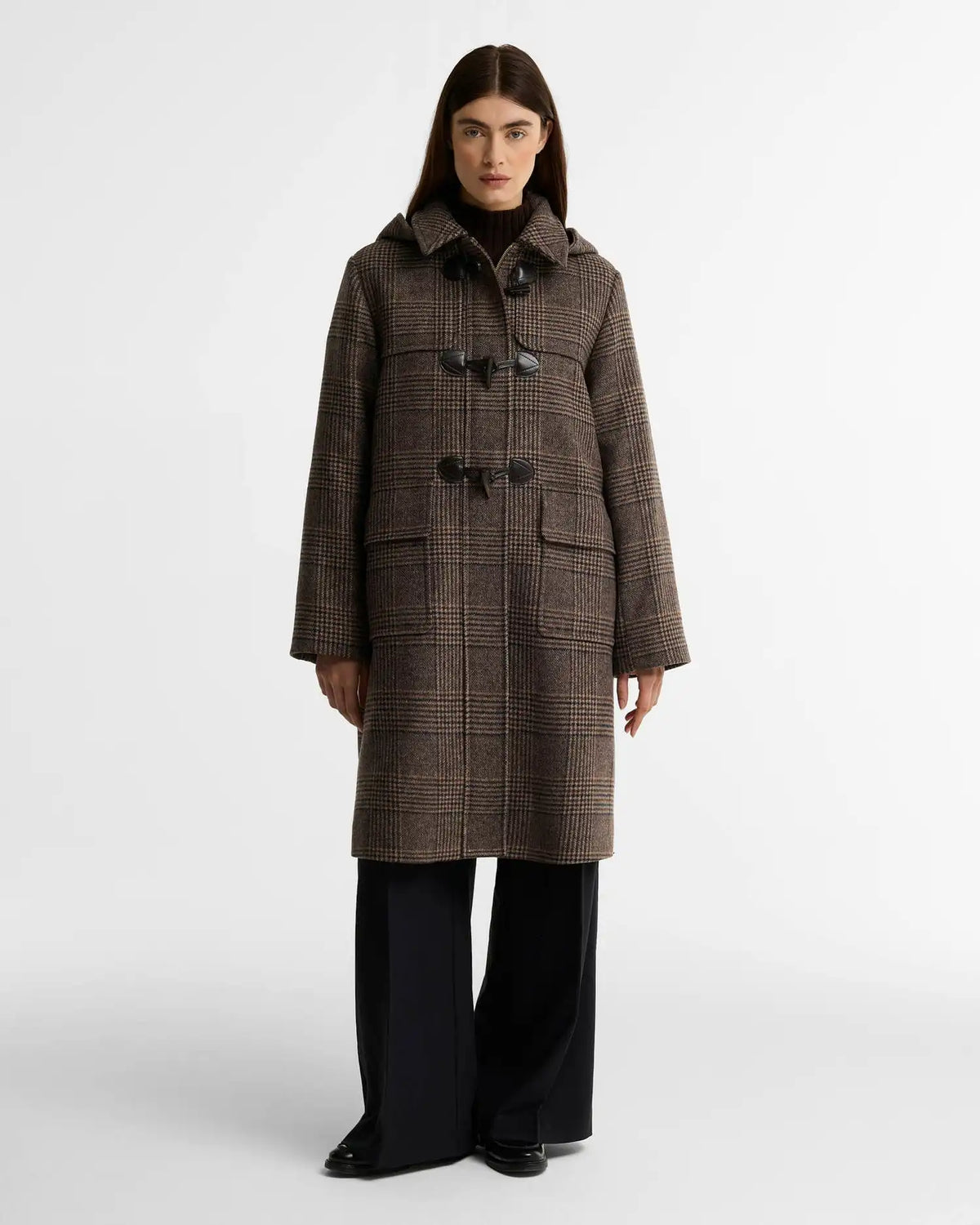 Melody Check Wool Duffle Coat