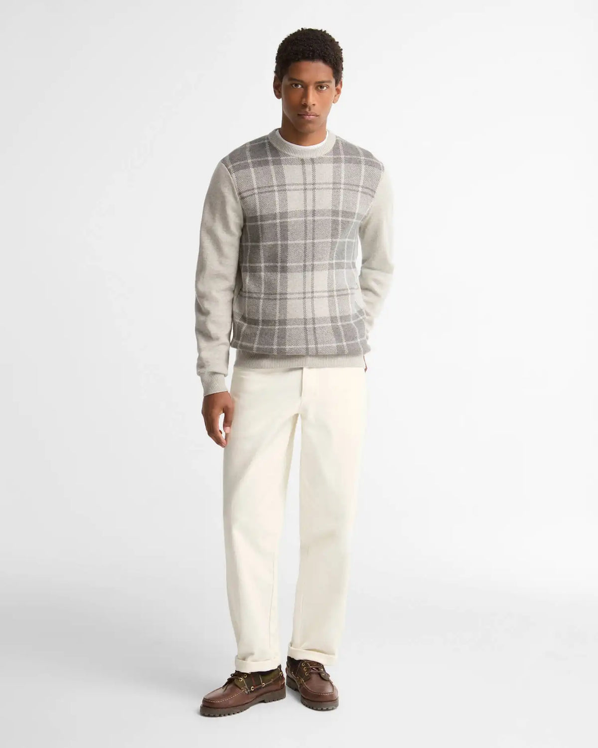 Mineral Tartan Crew Neck Jumper