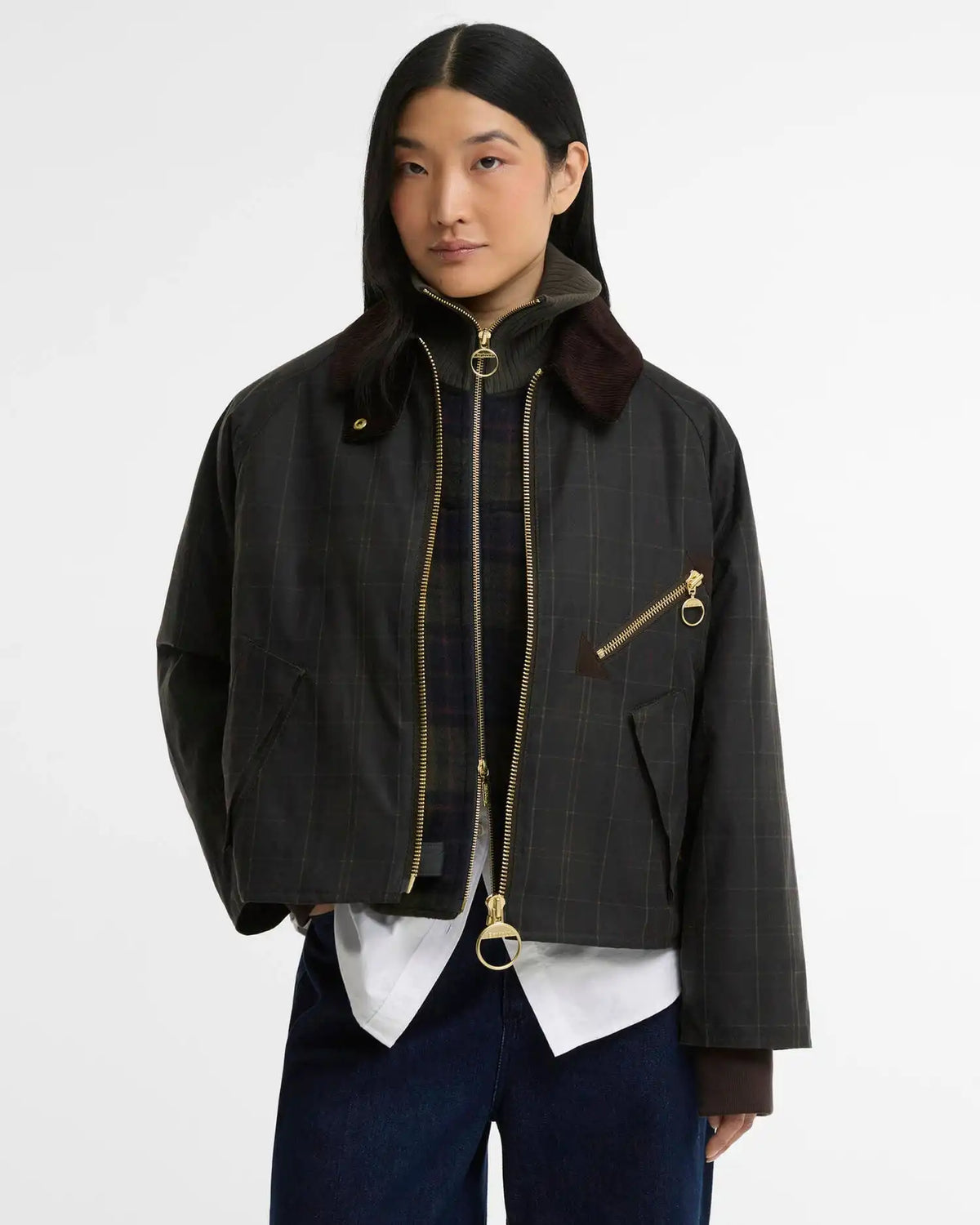 Arlene Checked Waxed Jacket