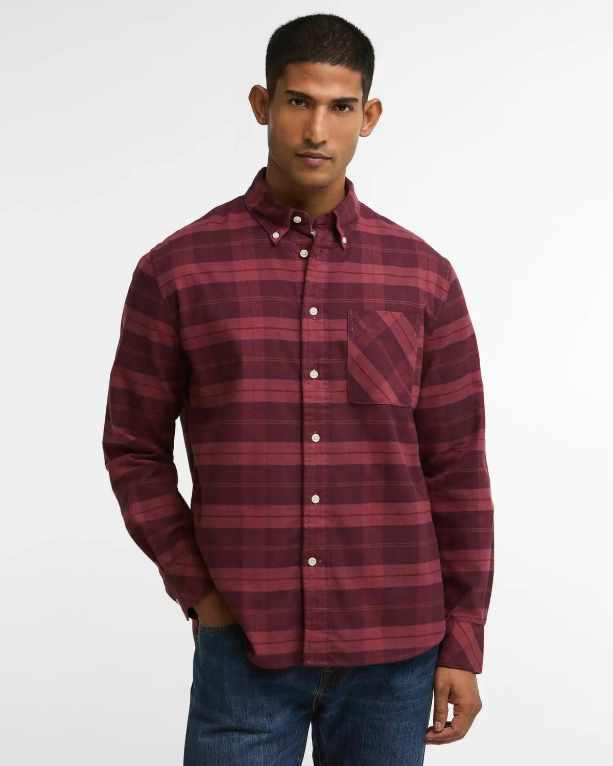 Mineral Tartan Authentic-Fit Long-Sleeved Shirt