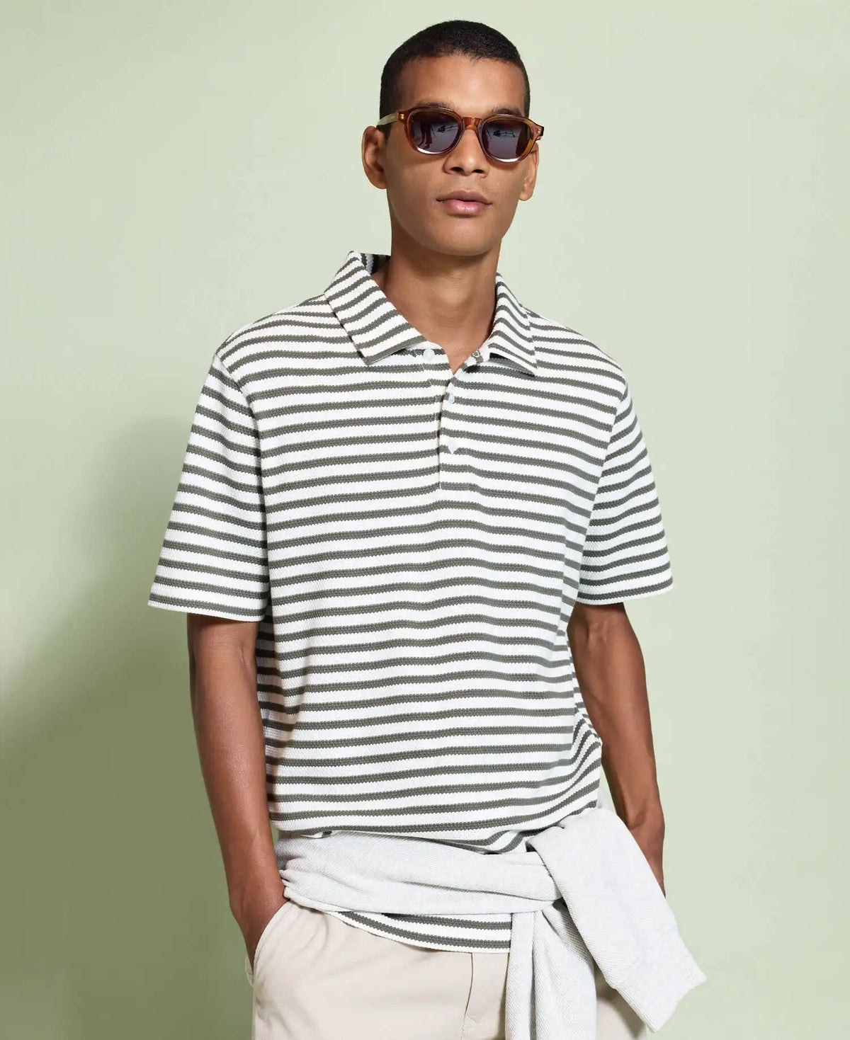 Farlam Striped Tailored Polo Shirt