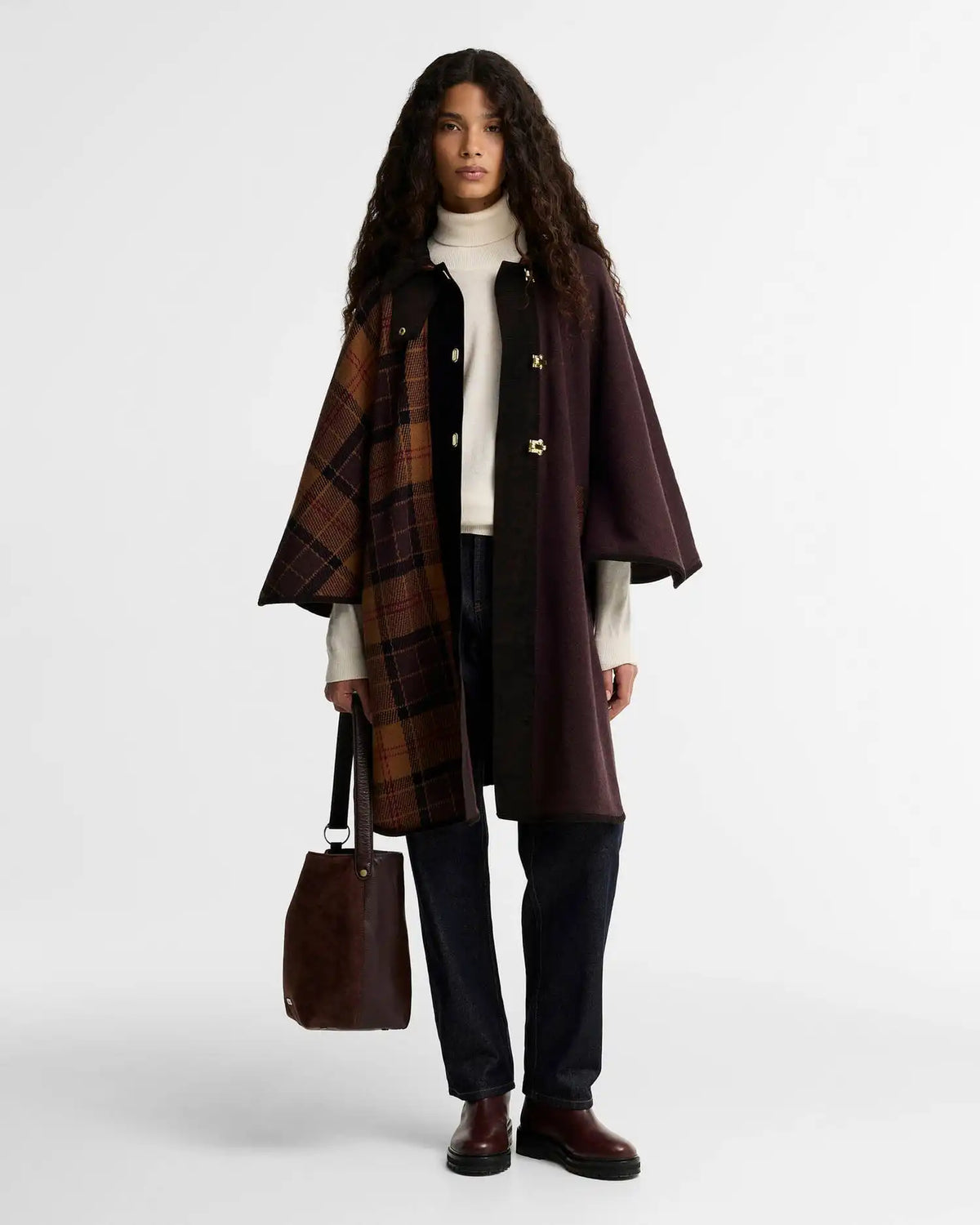Elva Wool-Blend Cape