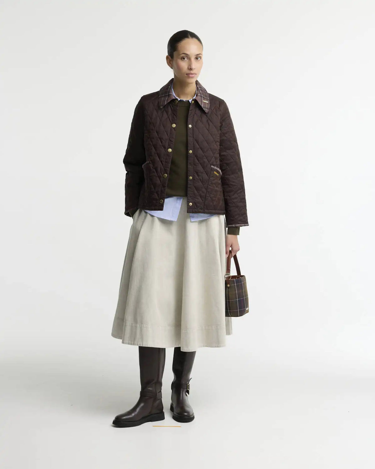 Icons Tartan Collar Cropped Liddesdale Quilted Jacket