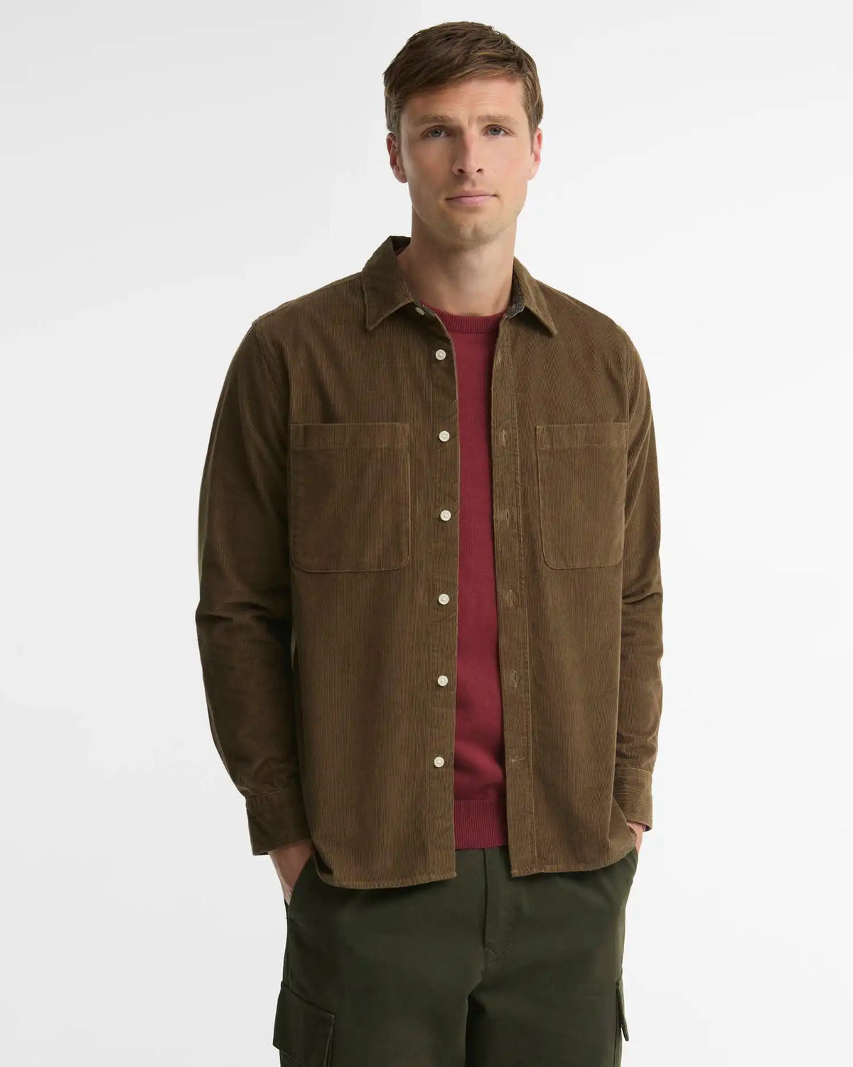 Cord Authentic-Fit Long-Sleeved Shirt