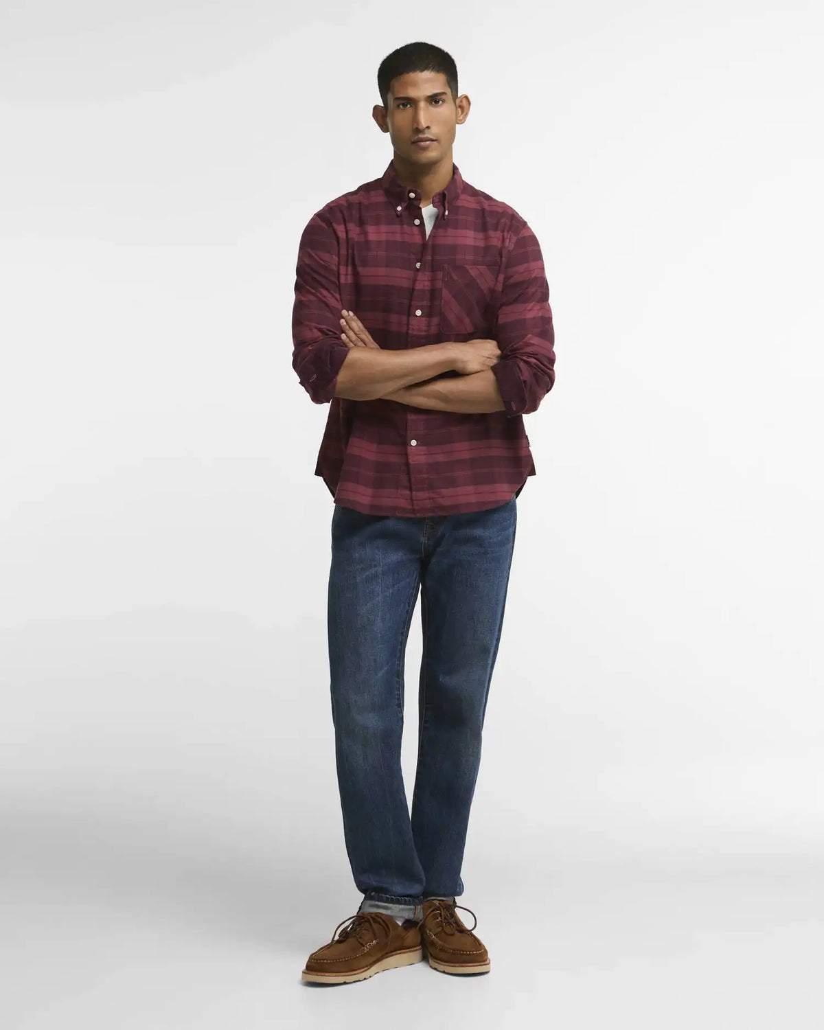 Mineral Tartan Authentic-Fit Long-Sleeved Shirt