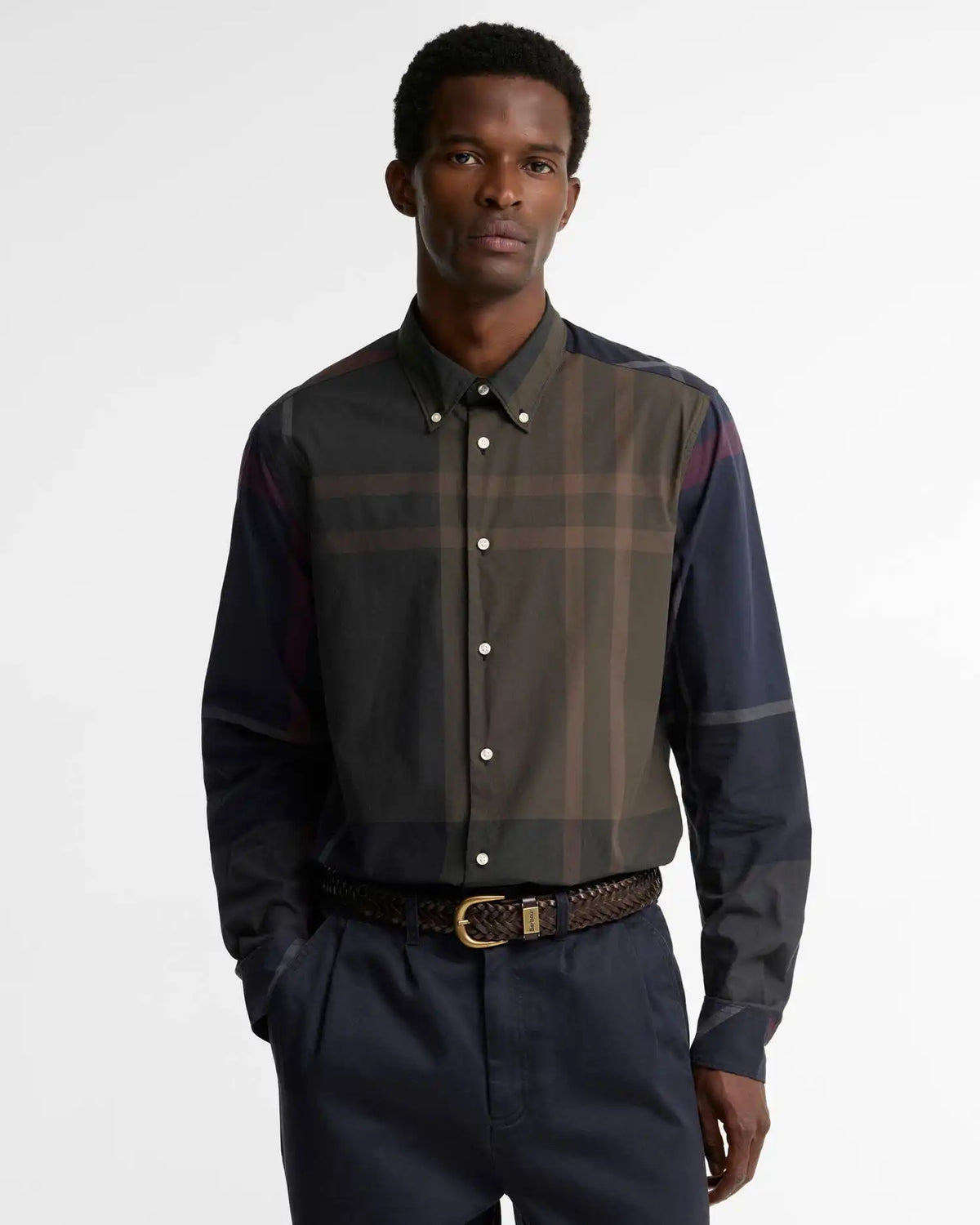 Oversized Tartan Dunoon Tailored Long-Sleeved Shirt