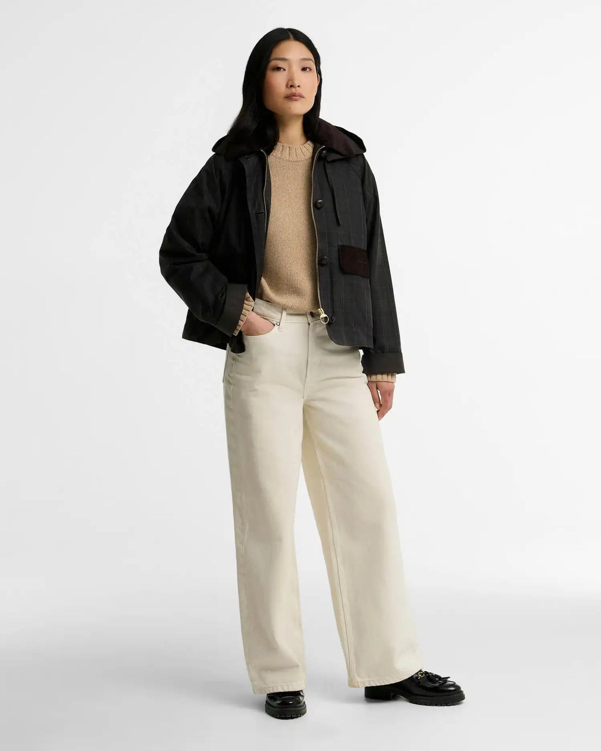 Adina Checked Waxed Jacket