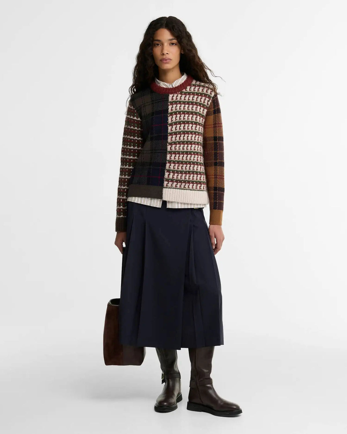 Ashfort Patchwork Crew Neck Jumper