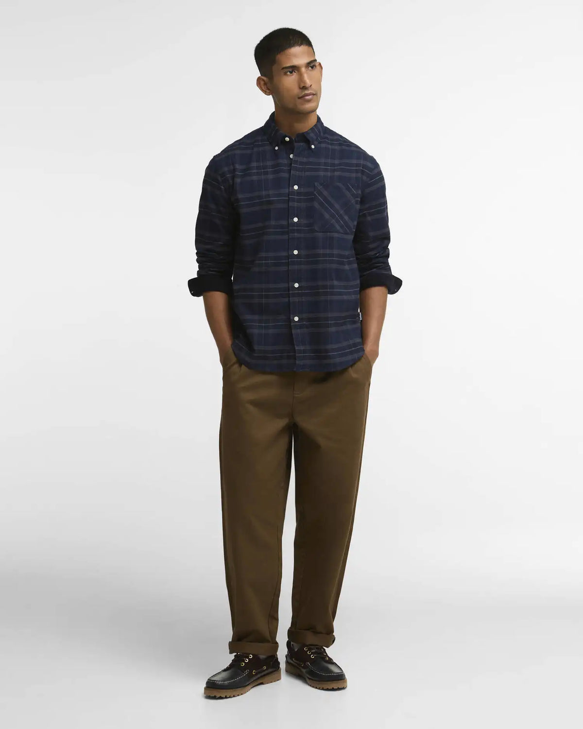 Mineral Tartan Authentic-Fit Long-Sleeved Shirt